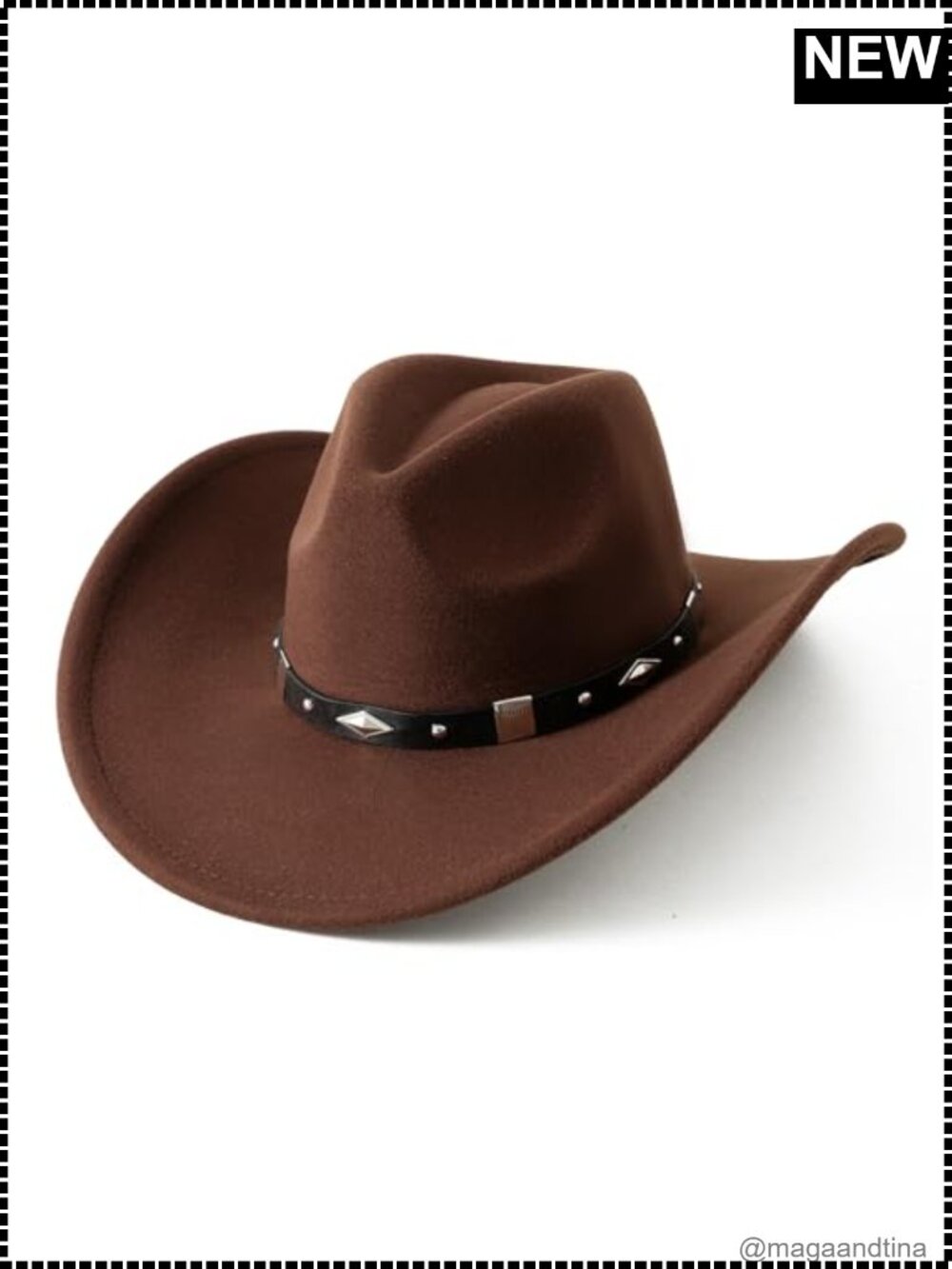 Felt Wide Brim Western Cowboy Hat Adjustable Adult Costume